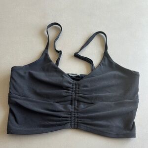 Black Ruched Crop Top